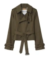 Burberry Cropped Tropical Gabardine Trench Jacket In Multi