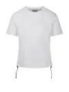 Burberry Cropped White T-shirt With Adjustable Drawstrings In White