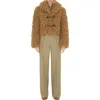 Burberry Cropped Wool Blend Fringe Jacket
