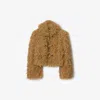 Burberry Beige Wool-blend Short Jacket Women In Flax