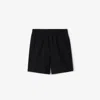 Burberry Equestrian Knight Straight Leg Shorts In Black