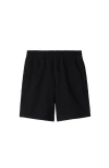 Burberry Equestrian Knight Straight Leg Shorts In Black