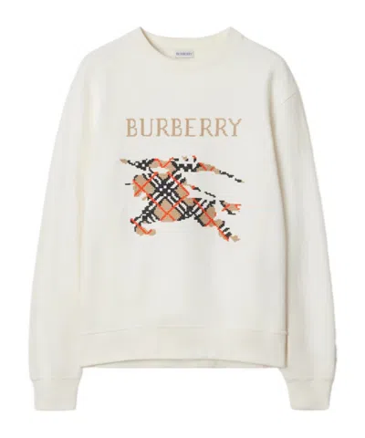 BURBERRY BURBERRY LOGO EMBROIDERED CHECKED SWEATSHIRT