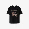 Burberry Cross Stitch Ekd Cotton T-shirt In Black