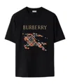 Burberry Cross Stitch Ekd Cotton T-shirt In Black