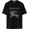 Burberry Cross Stitch Ekd Cotton T-shirt In Black