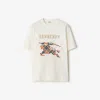 Burberry Cotton T-shirt With Cross Stitch Ekd In Chalk