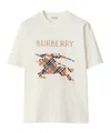 Burberry Cotton T-shirt With Cross Stitch Ekd In Chalk