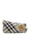 Burberry Crossbody Bag With Classic Check Pattern In Gray