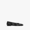 Burberry Crystal Check Suede Baby Ballerinas