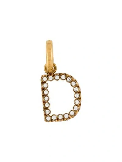 Pre-owned Burberry Crystal "d" Alphabet Charm In Multi