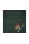 Burberry Crystal Ekd Check Silk Scarf In Green