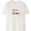Burberry Graphic Print Crew Neck Short Sleeve Top In Gray
