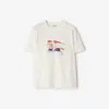 Burberry Graphic Print Crew Neck Short Sleeve Top In Gray