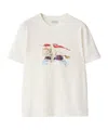 Burberry Graphic Print Crew Neck Short Sleeve Top In White