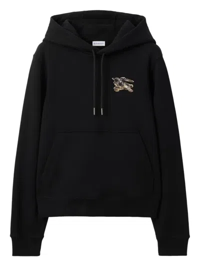 Burberry Crystal Ekd Hoodie In Black