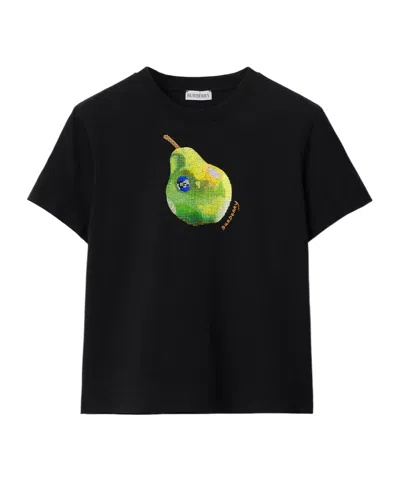 BURBERRY CRYSTAL-EMBELLISHED COTTON T-SHIRT