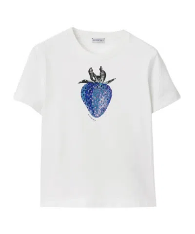 BURBERRY BURBERRY STRAWBERRY EMBELLISHED CREWNECK T-SHIRT