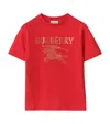 Burberry Crystal Equestrian Knight Design Cotton T-shirt In Red
