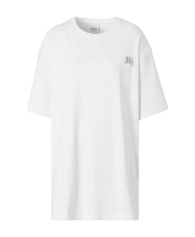 Burberry Crystal-embellished Short-sleeved T-shirt In White