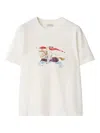Burberry Graphic Print Crew Neck Short Sleeve Top In White