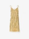 Burberry Paisley Patterned Plain Knitted Dress In Sandstone
