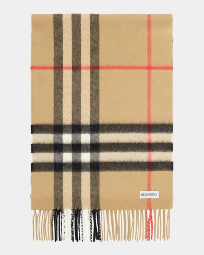 Burberry Crystal-embellished Check Cashmere Scarf In Archive Be