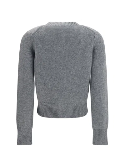 Burberry Crystal-embellished Equestrian Knight Cardigan In Gray