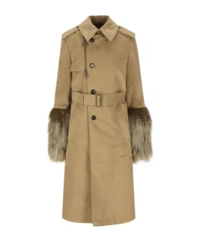 BURBERRY BURBERRY CUFF-DETAILED BELTED WAIST COAT