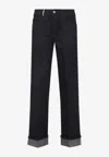 Burberry Cotton Blend Trouser With Metal Belt Loop