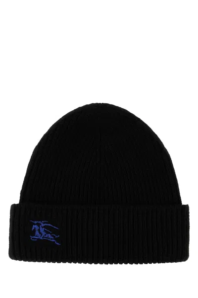 Burberry Ribbed Cashmere Beanie In Black