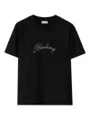 Burberry Cursive Logo Cotton T-shirt In Black