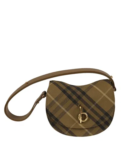Burberry Curved Check Pattern Bag In Green