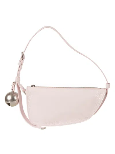 Burberry Curved Lamb Leather Bag In Neutral
