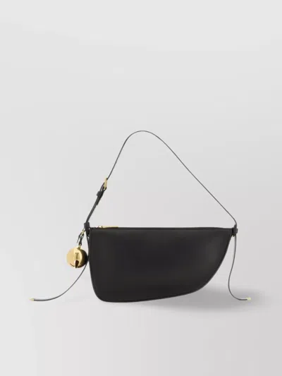 Burberry Curved Shape Gold-tone Hardware Shoulder Bag In Black