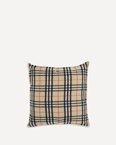 Burberry Cushion Crafted From A Luxurious Blend Of Wool And Cashmere Features The Iconic  Check In Sand