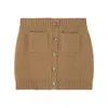 Burberry Blanche Knitted Cotton Blend Mini Skirt In Yellow