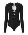 Burberry Cut-out Long-sleeve Bodysuit In Black