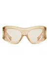 Burberry 138mm Irregular Shield Sunglasses In Neutrals