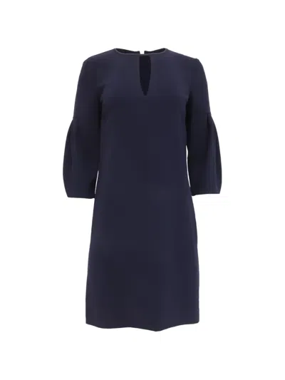 Pre-owned Burberry Cutout Detail Mini Shift Dress In Blue