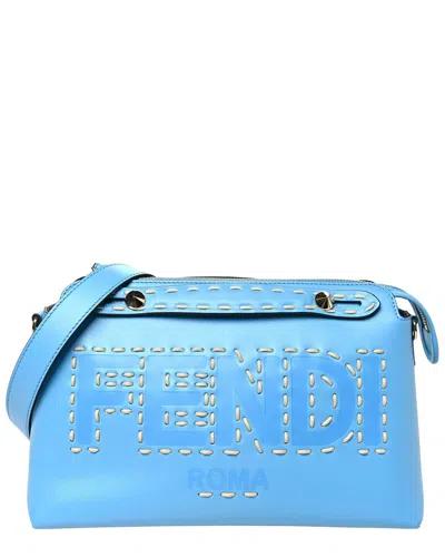 Burberry Cyber Blue House Check Leather Small Macken Crossbody (authentic Pre-  Loved)