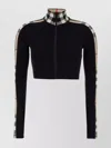 Burberry Check Panel Stretch Jersey Cropped Top