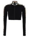Burberry Cropped Polyamide Blend Top With High Collar In Black