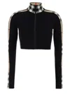 Burberry Cropped Polyamide Blend Top With High Collar In Black