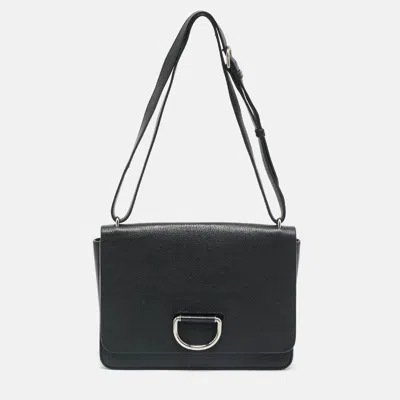Pre-owned Burberry D-ring Medium Black Leather Shoulder Bag