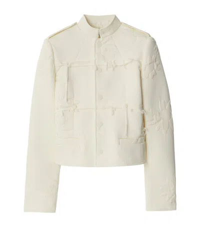 Burberry Daisy-detail Tailored Jacket In Neutrals