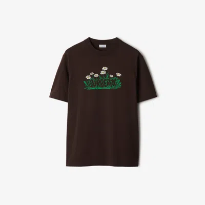 Burberry Daisy Logo Cotton T-shirt In Black