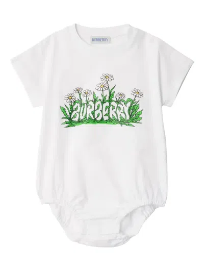 Burberry Babies' Daisy Logo-print Body In White