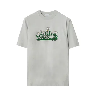 Pre-owned Burberry Daisy Logo T-shirt 'winter' | Grey | Men's Size Xxl In Gray