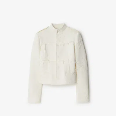Burberry Daisy Silk Blend Tailored Jacket In Natural White
